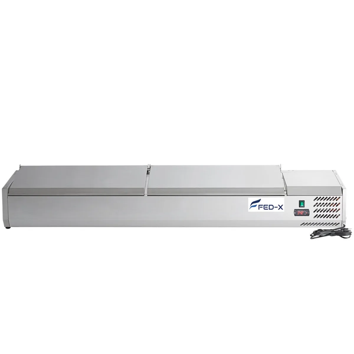 FED-X Salad Bench with Stainless Steel Lids - XVRX2000/380S