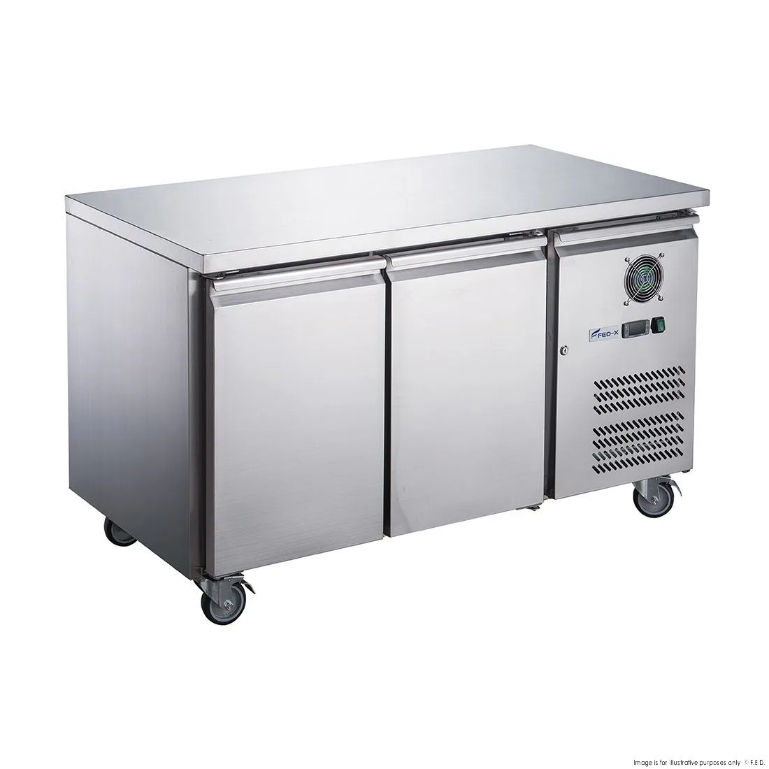 2NDs: FED-X S/S Two Door Bench Fridge - XUB6C13S2V-VIC908