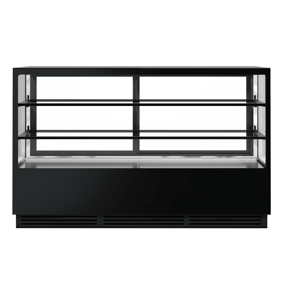 BONVUE Noir Tot 1800mm 2 Shelves Square Cake Display Cabinet - CVS180-2B