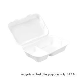 PakMax 9*6" Sugarcane Clamshell 2-Compartment - CS-962