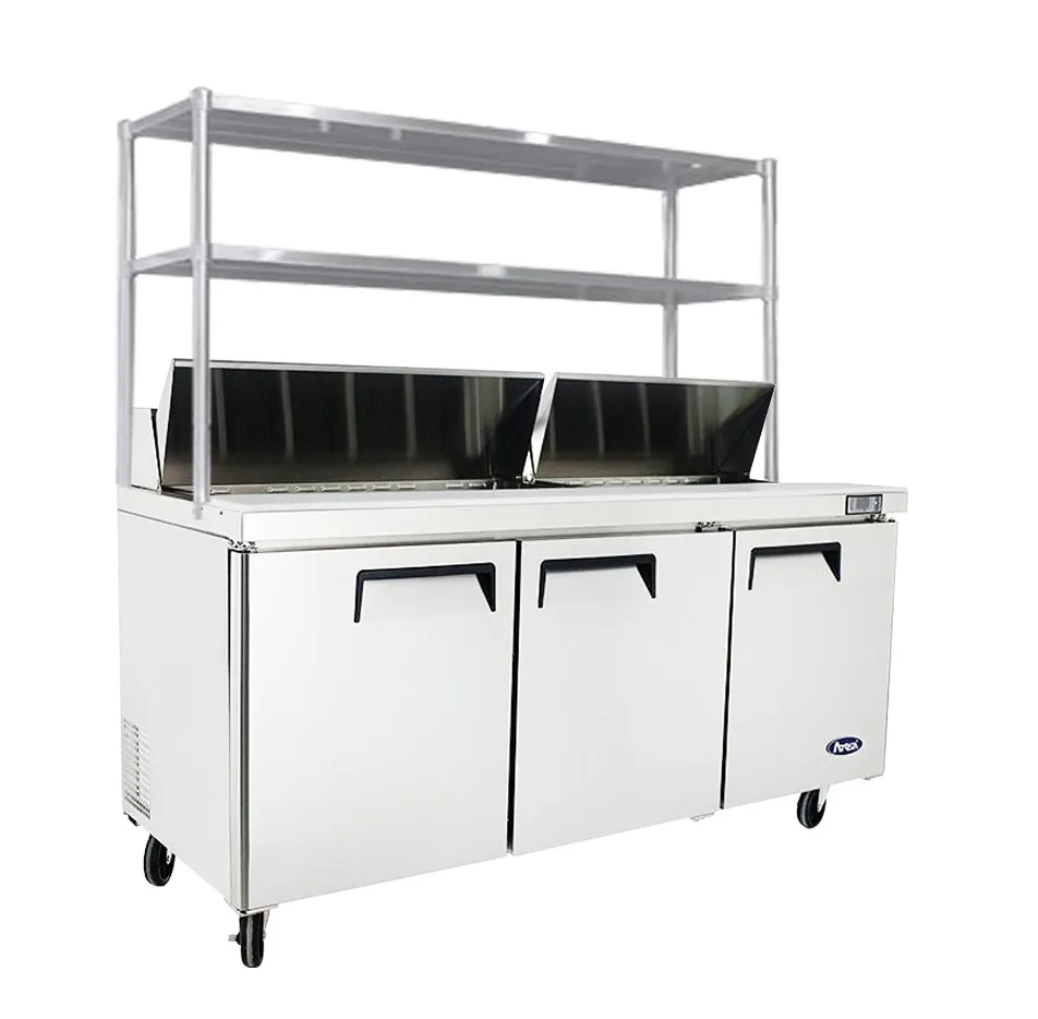 3 DOOR SANDWICH PREP TABLE FRIDGE WITH OVER SHELF MSF8304OS