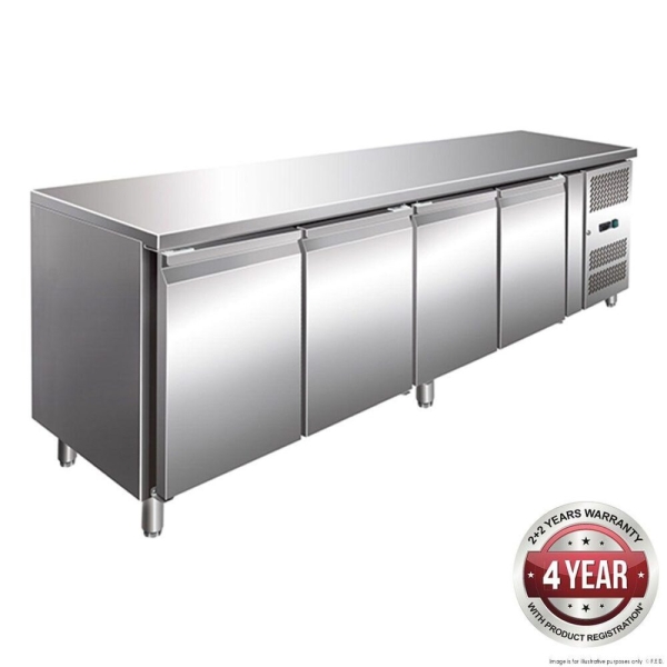 F.E.D GN4100TN TROPICALISED 4 Door Gastronorm Bench Fridge