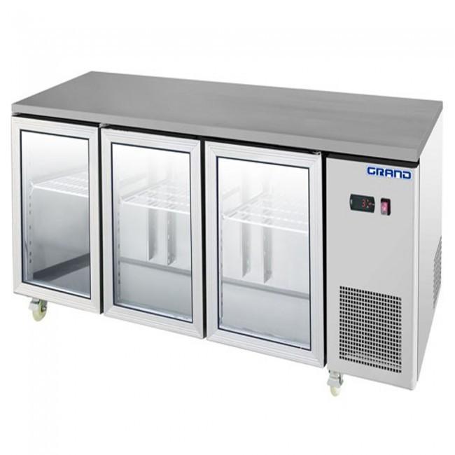 F.E.D GTR3100BG GRAND True Quality 3 GLASS Door Gastronorm Work Bench Fridge