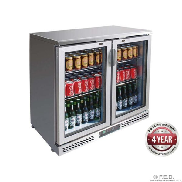 FED SC248SG two door SS Drink Cooler
