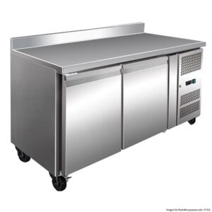 FE2100TFSP Two Door Bench Fridge With Splashback 260L