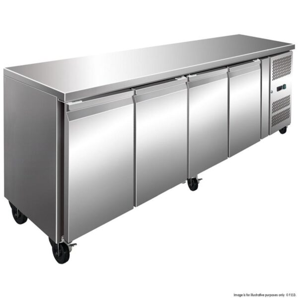 FE4100TN S-S Four Door Bench Fridge 511L