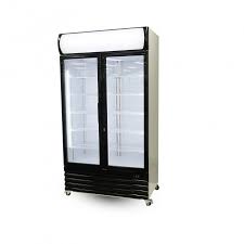 F.E.D LG-1000BG Large Two Glass Door Colourbond Upright Drink Fridge – Black