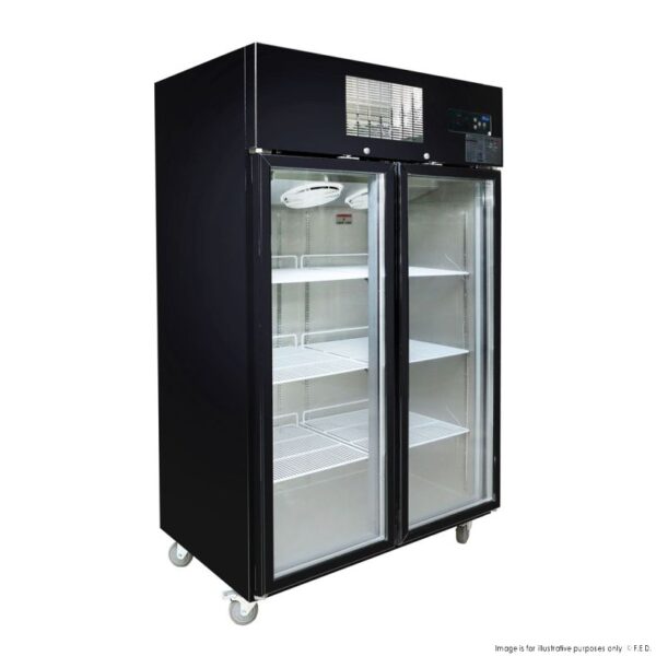 SUCG1000B F.E.D Thermaster Double Door Upright Fridge Black - Image 4