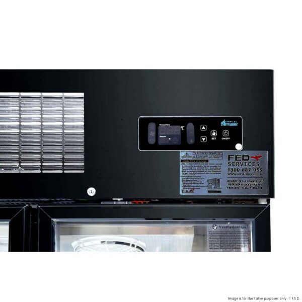 SUCG500B F.E.D Thermaster Single Glass Door Upright Fridge Black - Image 3