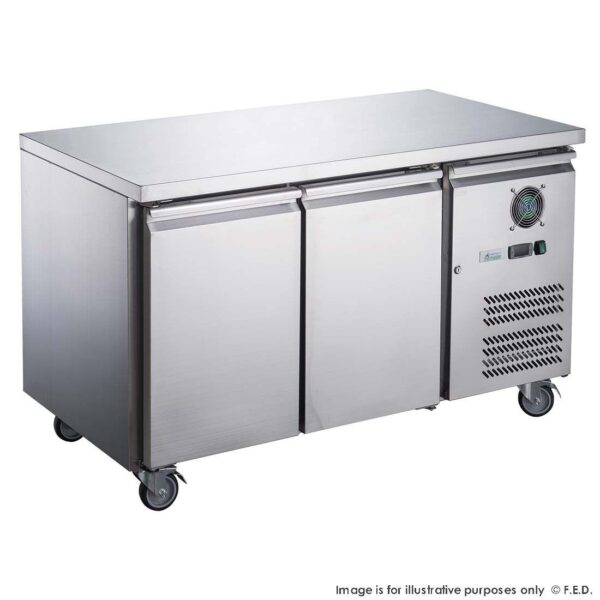 FED-XUB6F13S2V 1360mm Wide 600mm Deep S/S Two Door Underbar Counter Freezer