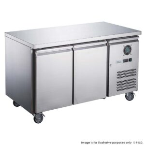 FED-XUB7C13S2V 1360mm Wide 700mm Deep S/S Two Door Counter Storage Fridge