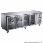 FED-XUB7C22G4V 2230mm Wide 700mm Deep Four Glass Door Counter Display Fridge