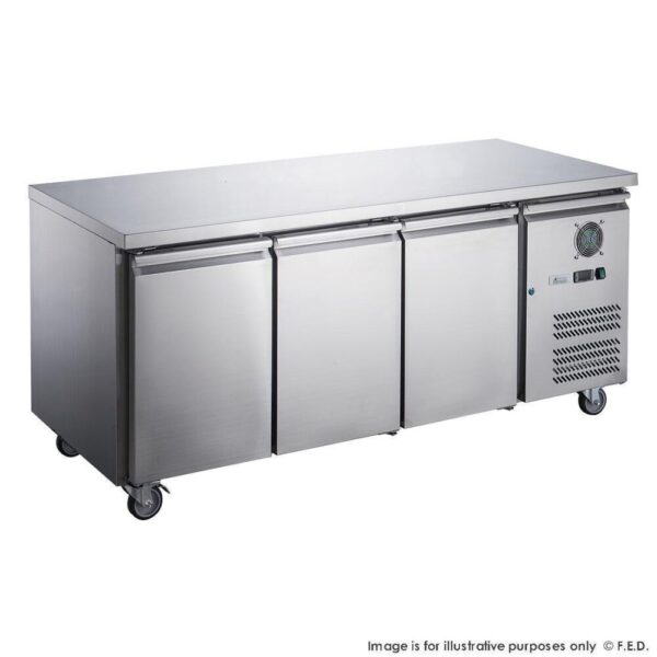 FED-XUB7F18S3V 1795mm Wide 700mm Deep S/S Three Door Underbar Counter Freezer