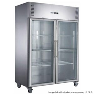 FED-XURF1200G2V X S/S Double Split Door Display Upright Freezer