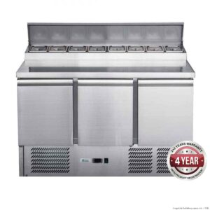 FED-XGNS1300D Three Door Counter Salad Prep Fridge