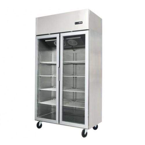 Jono JUFD1300A 1300 Litre Commercial Upright Display Freezers Two Door Stainless Steel