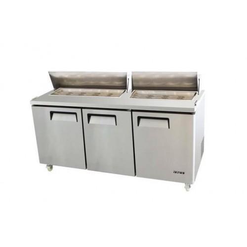 538L Commercial Salad Preps Three Small Door 9 x 1/3 GN Pan (Pan not included)