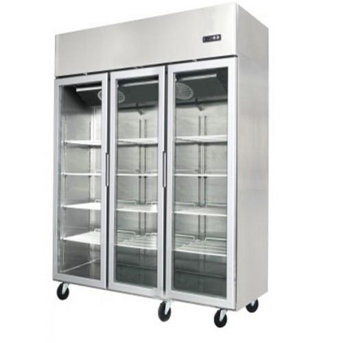 Jono JUFT1500G 1500 Litre Commercial Upright Freezers Three Door Stainless Display Freezer