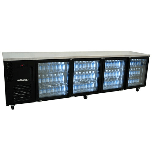 WILLIAMS HB4UGB BORONIA SELF CONTAINED 4 GLASS DOOR FRIDGE