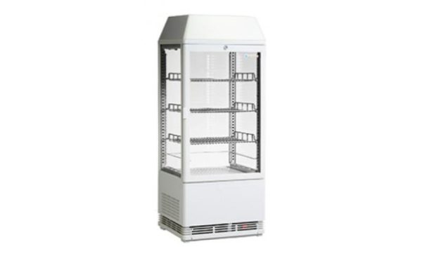 ICS Pacific Venice 4 Sided Glass Countertop Display Fridge with Illuminated Canopy