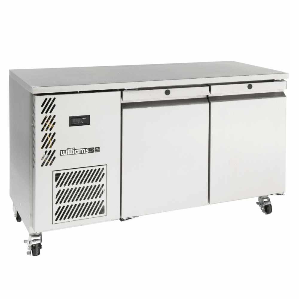 Williams LO2USS Opal 1x1 GN 2 Door Foodservice Counter Freezer