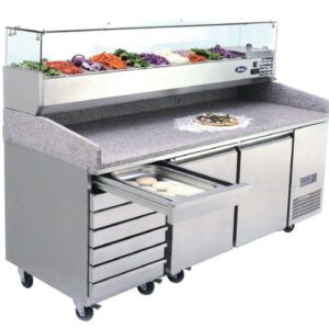 SIMCO EPF3480 2 Door Pizza Table With Drawers 2010 Mm Fridge