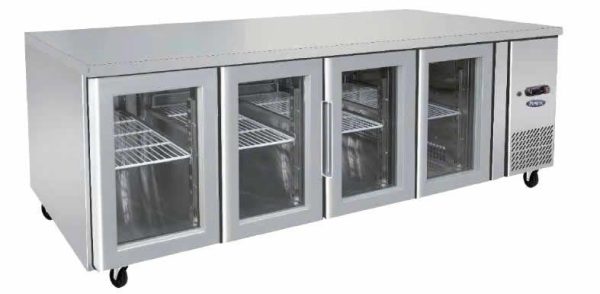 SIMCO EPF3741 Glass Four Door Cooling Table 2230 Mm Fridge