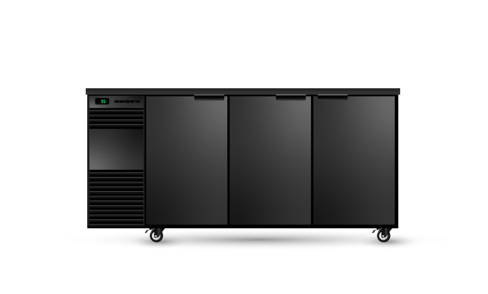 SKOPE BB.3.SSW BackBar 3 Solid Swing Door Fridge