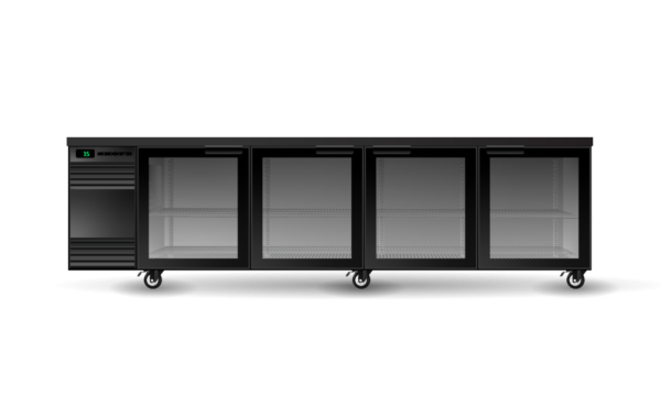 SKOPE CL.4.GSW BackBar 4 Glass Swing Door CounterLine Fridge