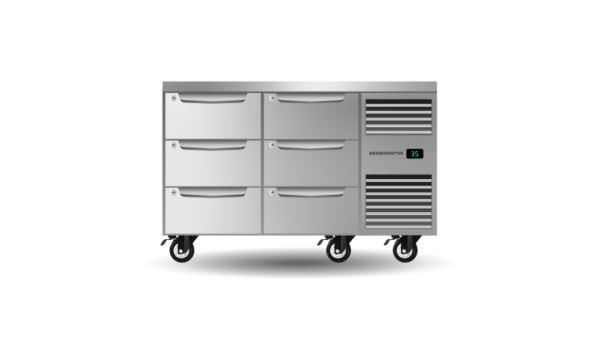 SKOPE PG11.UBR.2.D6.RH Six Drawer Two Bay Underbench GN 1/1 Right Hand Fridge