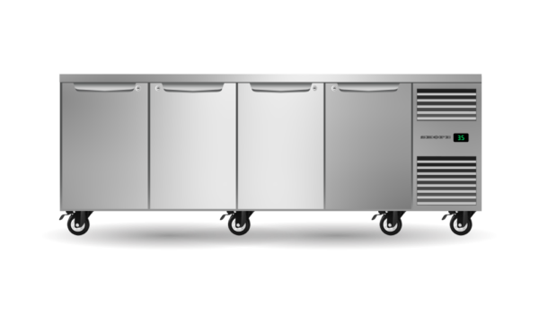 SKOPE PG11.UBR.4.SD.RH Four Solid Door Underbench GN 1/1 Right Hand Fridge