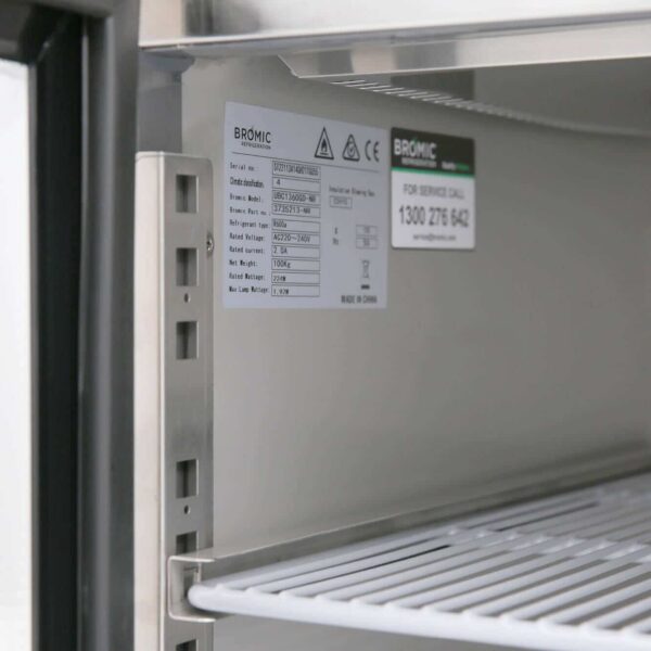 Bromic UBC1360SD-NR Under Bench Fridge - 282L - 2 Doors - Stainless Steel - Image 7