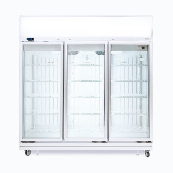 Bromic UF1500LF Upright Display Freezer - 1507L - 3 Doors - Flat Glass - Lightbox
