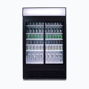 Bromic GM0980LS-NR Upright Display Fridge  - 945L - 2 Doors - Sliding - Flat Glass - Lightbox
