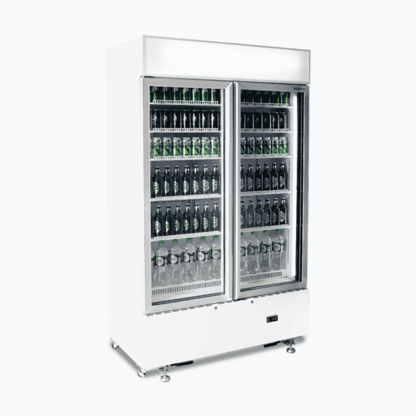 Bromic GM1000LWCAS Upright Display Fridge - 960L - 2 Doors - Flat Glass - Cassette