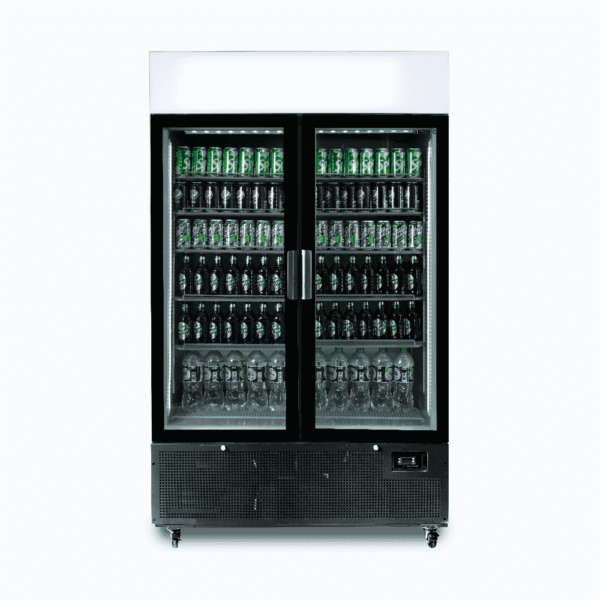 Bromic GM1100LB-NR Upright Display Fridge - 1082L - 2 Door - Flat Glass - Lightbox
