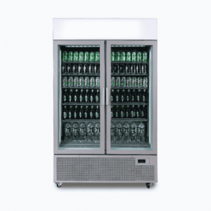 Bromic GM1100LS-NR Upright Display Fridge - 1082L - 2 Door - Flat Glass - Lightbox