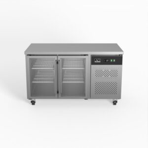 AG GNX2100TNG Two Door Commercial Glass Door Worktop / Under Bench Display Fridge 700mm Depth