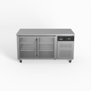 AG PAX2100TNG Two Door Commercial Glass Door Worktop / Under Bench Display Fridge 800mm Depth