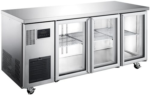 HT3UGS Williams Topaz 3 Glass Door Underbench Fridge