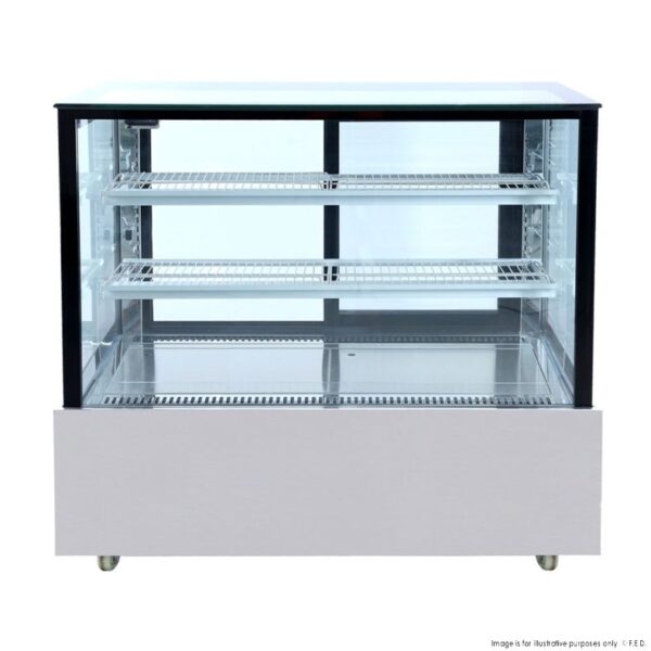 Bonvue Black Trim Square Glass Cake Display 2 Shelves - SSU120-2XB