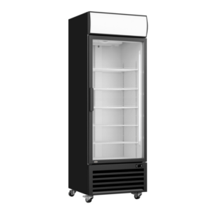 Thermaster LG-540BP Single Glass Door Black Colourbond Upright Drink Fridge