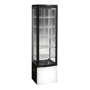 ICS PACIFIC Como 500 Liter  Glass Display 4 Sided Refrigerator