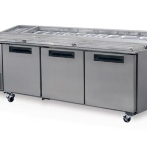 SKOPE PG800 3 Solid Door 2/1 Pizza GN Fridge Remote