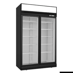 LG-1006D Thermaster Black Upright Double Glass Door Fridge