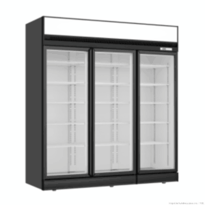 LG-1563D F.E.D Thermaster Upright Three Glass Door Fridge - Black