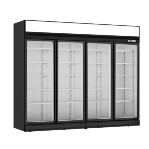 LG-2121D F.E.D Thermaster Black Upright Four Glass Door Fridge 