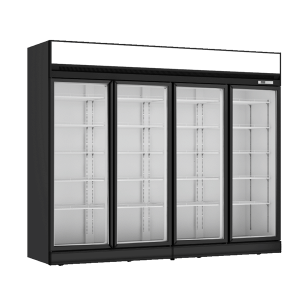 LG-2121D F.E.D Thermaster Black Upright Four Glass Door Fridge