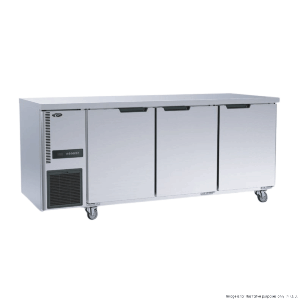 TL1800BT-3D F.E.D Stainless Steel 3 Door Workbench Freezer