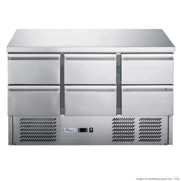 XGNS1300-6D F.E.D FED-X Six Drawer Compact Workbench Fridge